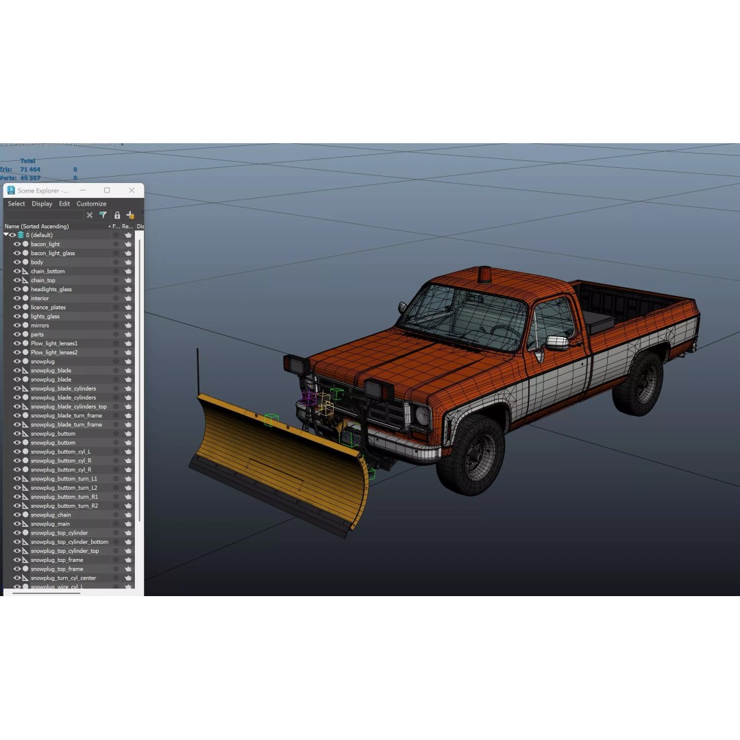 4x4 American Pickup Truck 3D Model – Low Poly Game Ready with PBR Textures - View 59