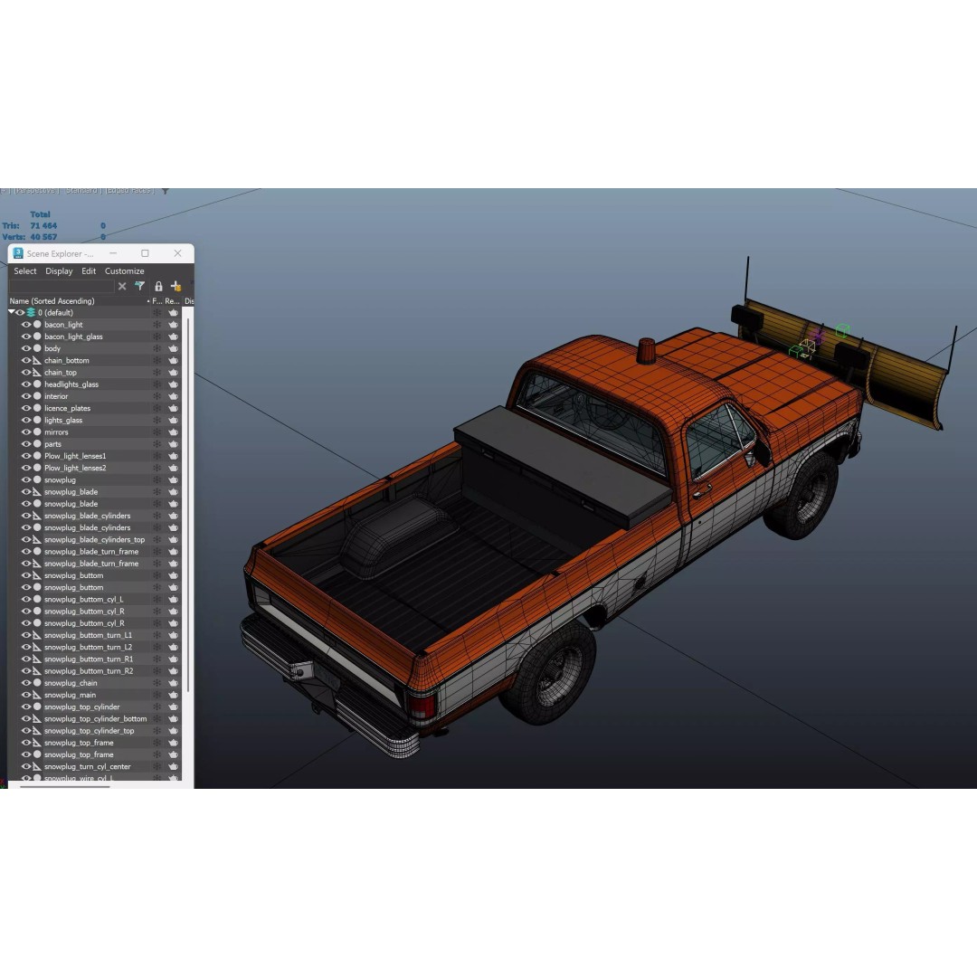 4x4 American Pickup Truck 3D Model – Low Poly Game Ready with PBR Textures - View 60