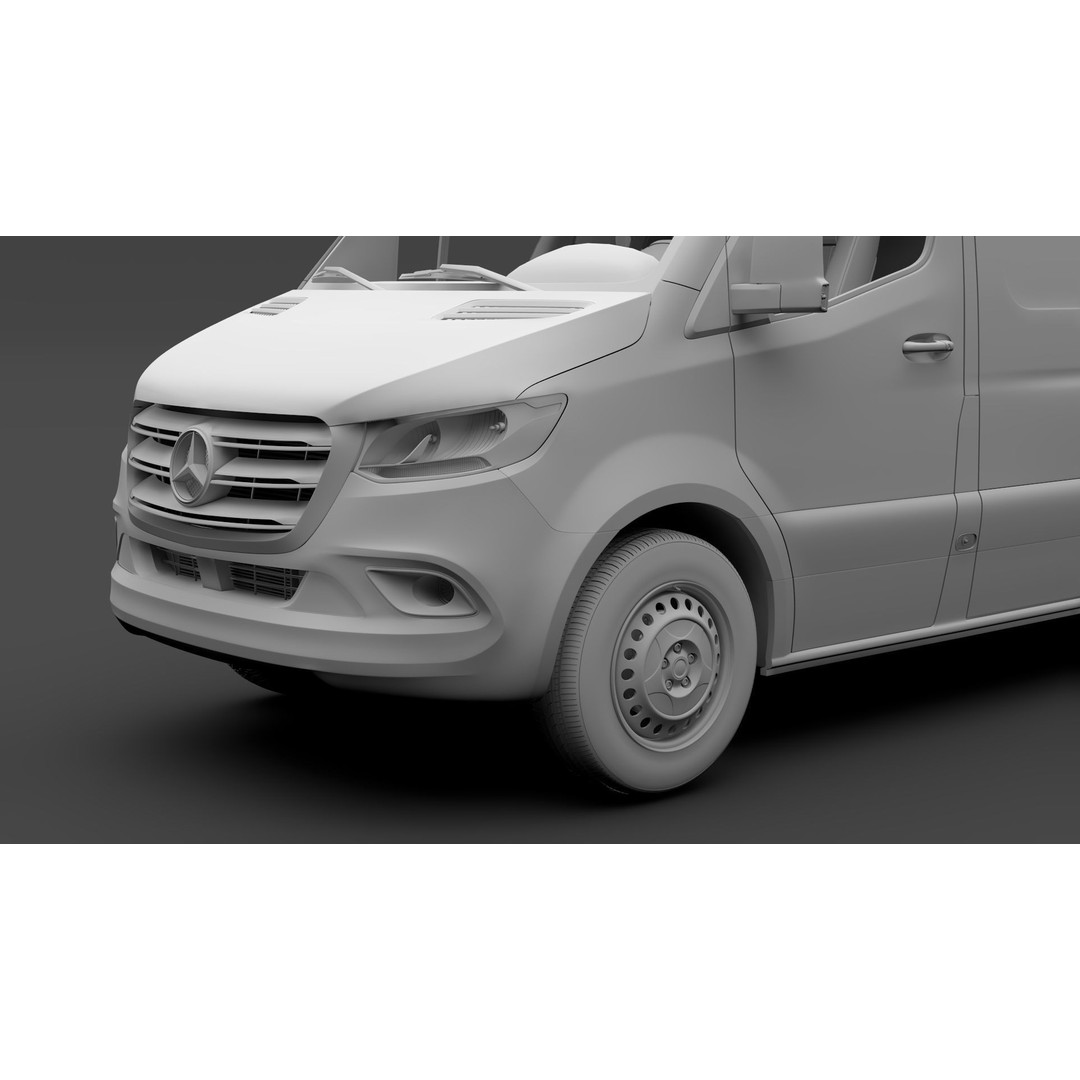 Mercedes Benz Sprinter Panel Van 3D Model – High Poly, Game Ready, FBX - View 13