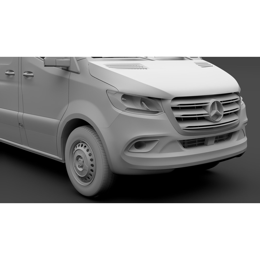 Mercedes Benz Sprinter Panel Van 3D Model – High Poly, Game Ready, FBX - View 14