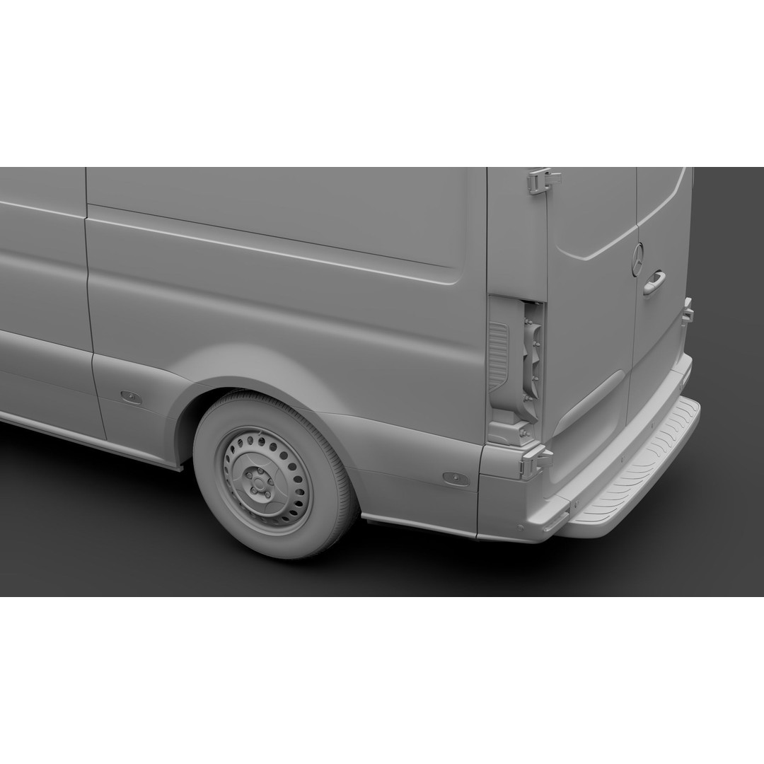 Mercedes Benz Sprinter Panel Van 3D Model – High Poly, Game Ready, FBX - View 16