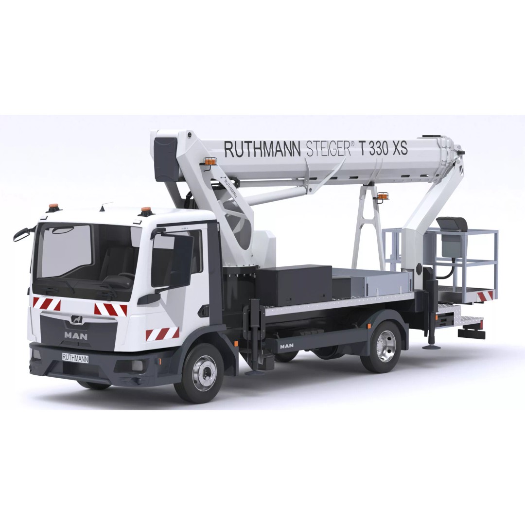 Ruthmann T330 Truck Mounted Aerial Work Platform 3D Model – High Poly PBR Asset, FBX, OBJ - View 10