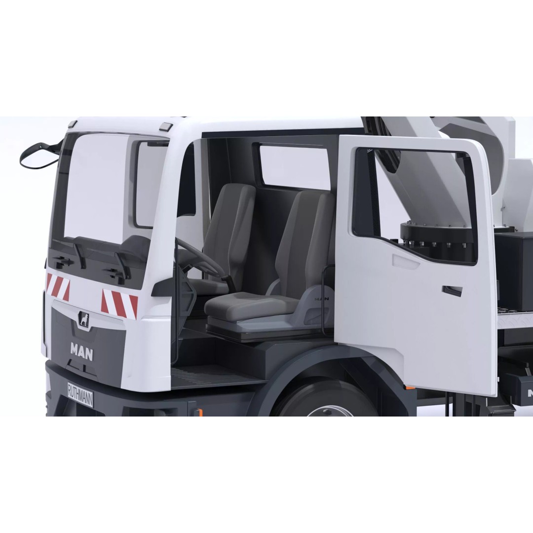 Ruthmann T330 Truck Mounted Aerial Work Platform 3D Model – High Poly PBR Asset, FBX, OBJ - View 11