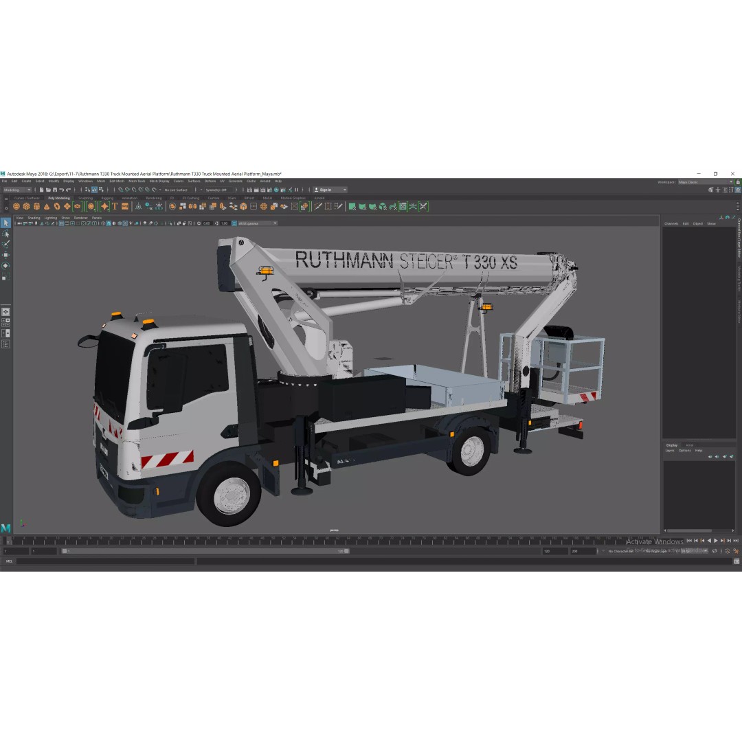 Ruthmann T330 Truck Mounted Aerial Work Platform 3D Model – High Poly PBR Asset, FBX, OBJ - View 16