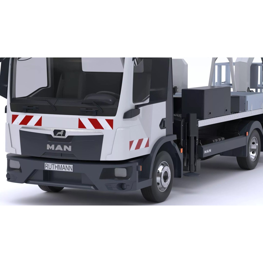 Ruthmann T330 Truck Mounted Aerial Work Platform 3D Model – High Poly PBR Asset, FBX, OBJ - View 19