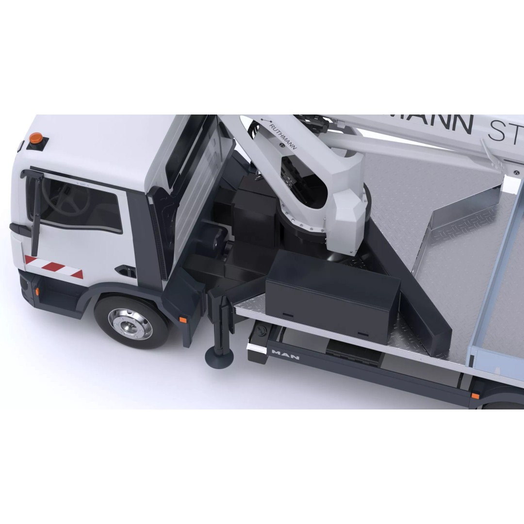 Ruthmann T330 Truck Mounted Aerial Work Platform 3D Model – High Poly PBR Asset, FBX, OBJ - View 21