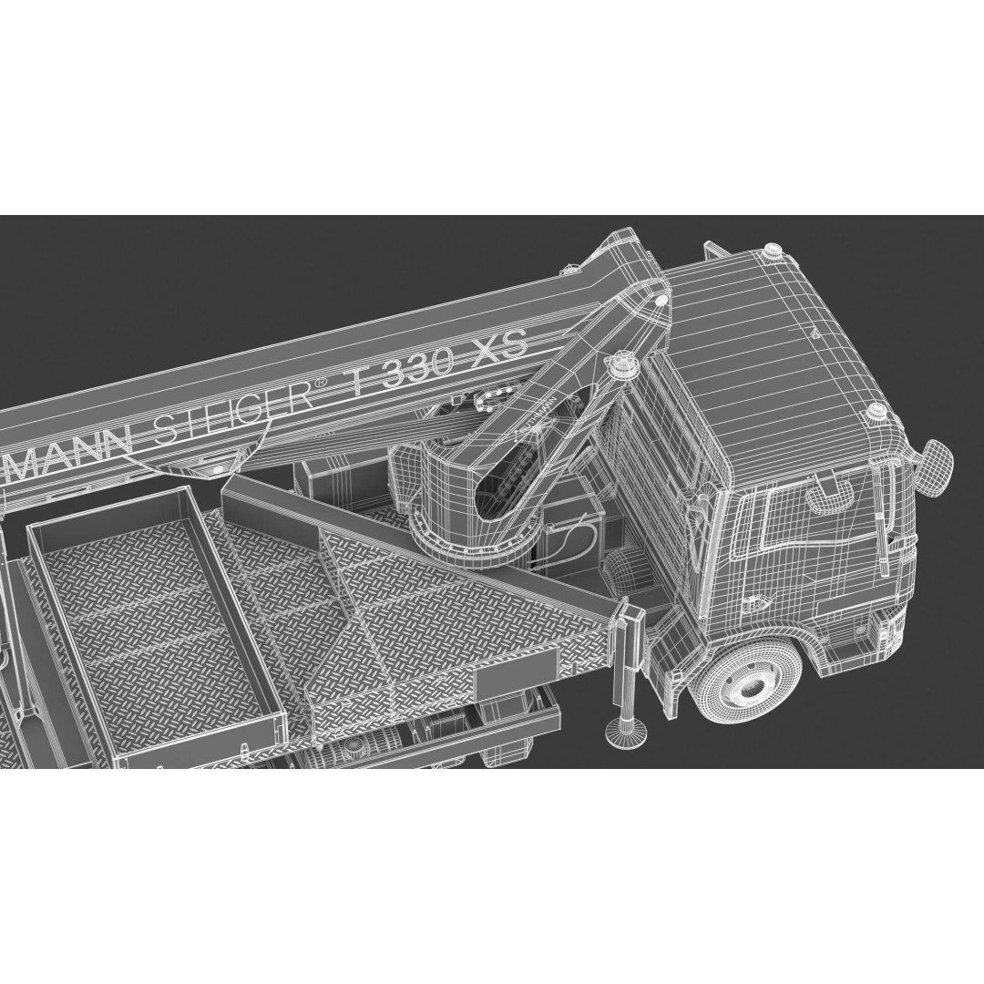 Ruthmann T330 Truck Mounted Aerial Work Platform 3D Model – High Poly PBR Asset, FBX, OBJ - View 26