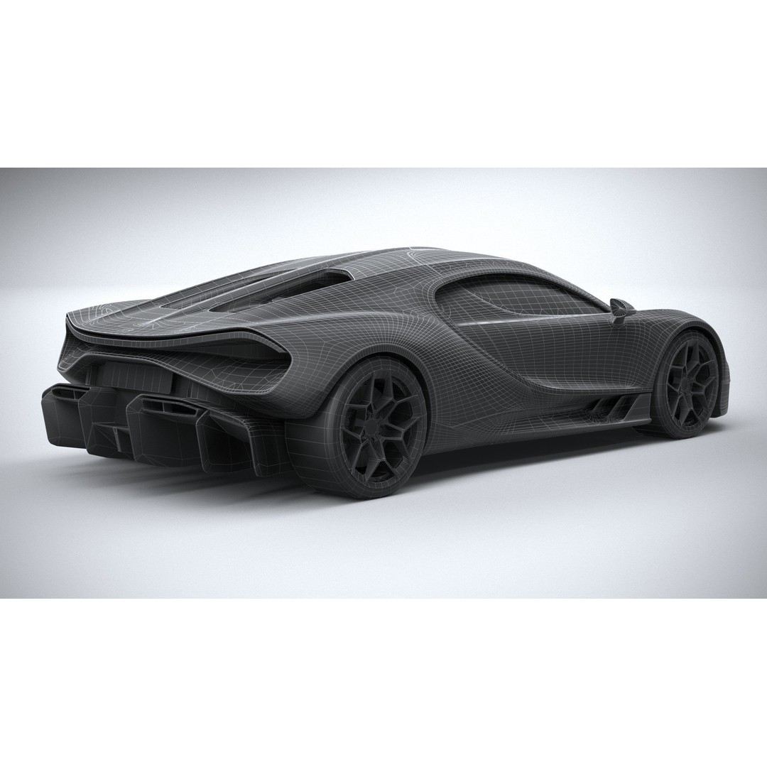 Bugatti Tourbillon 3D Model – Low Poly Game Asset, FBX, OBJ