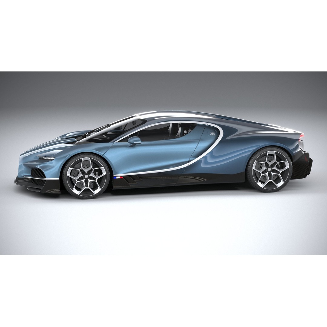 Bugatti Tourbillon 3D Model – Low Poly Game Asset, FBX, OBJ - View 10