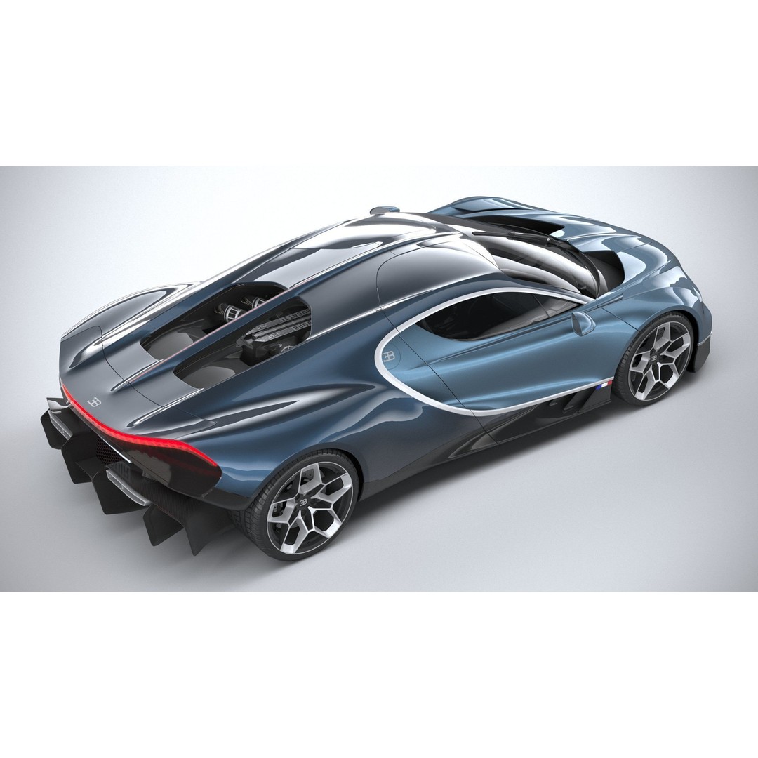 Bugatti Tourbillon 3D Model – Low Poly Game Asset, FBX, OBJ - View 12