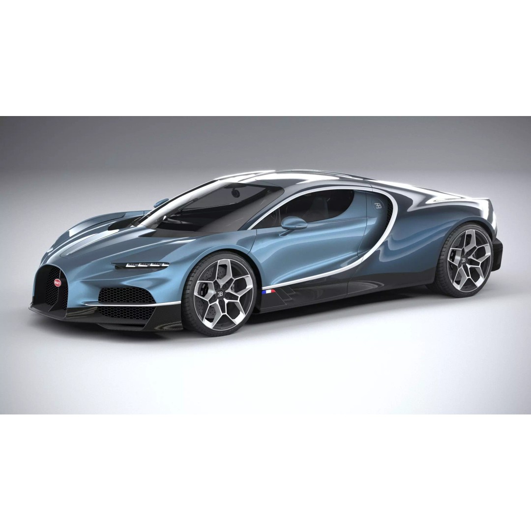 Bugatti Tourbillon 3D Model – Low Poly Game Asset, FBX, OBJ - View 2