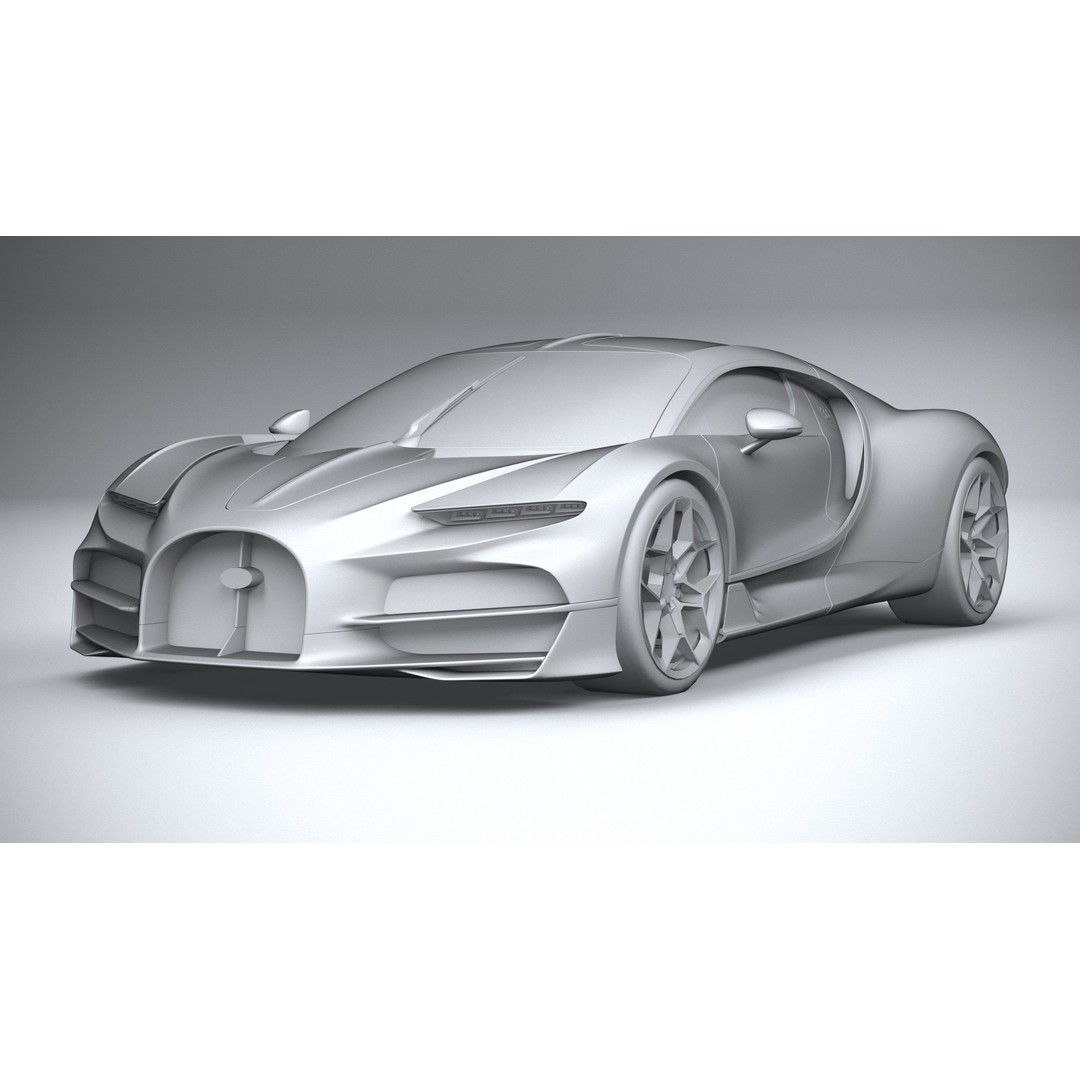Bugatti Tourbillon 3D Model – Low Poly Game Asset, FBX, OBJ - View 22