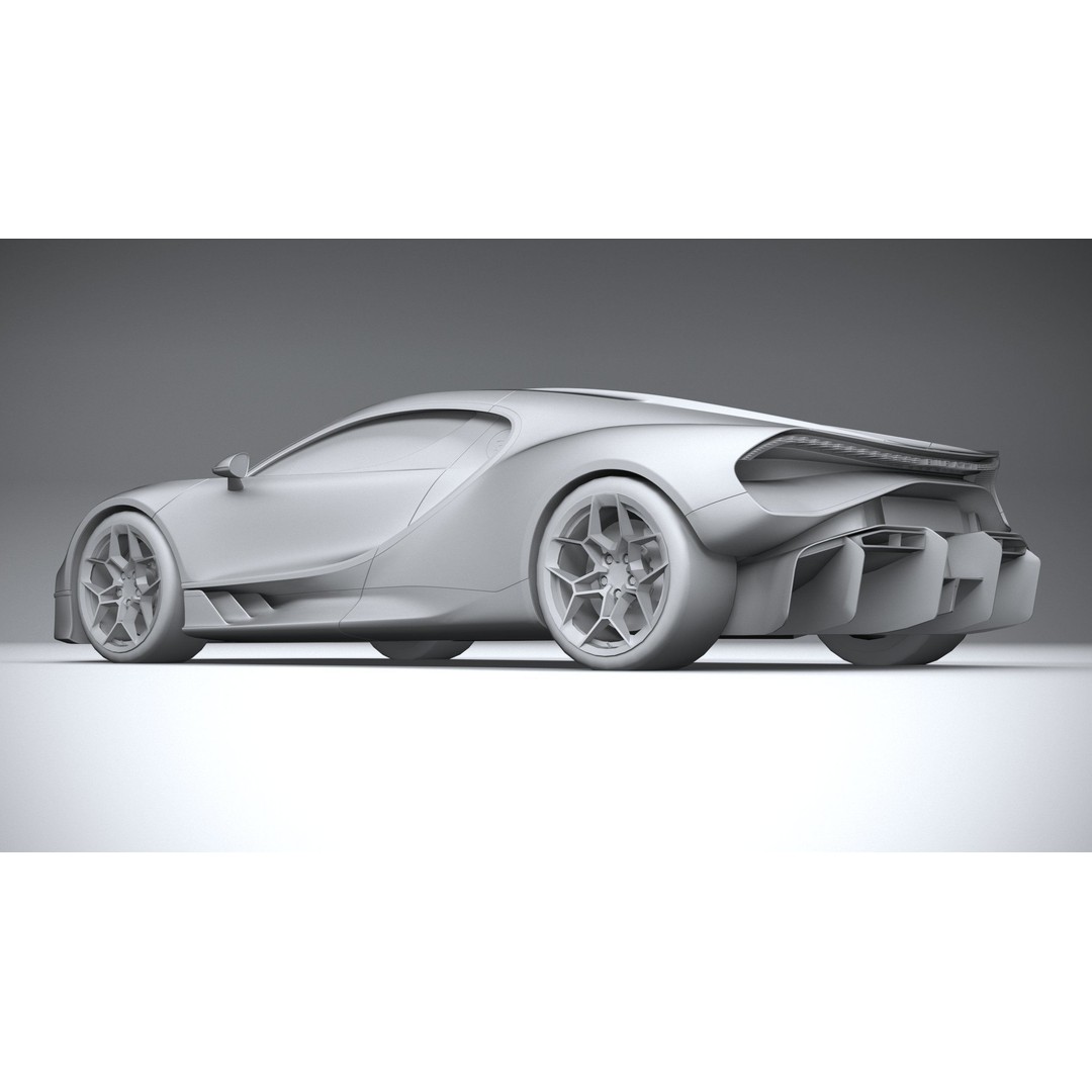 Bugatti Tourbillon 3D Model – Low Poly Game Asset, FBX, OBJ - View 23
