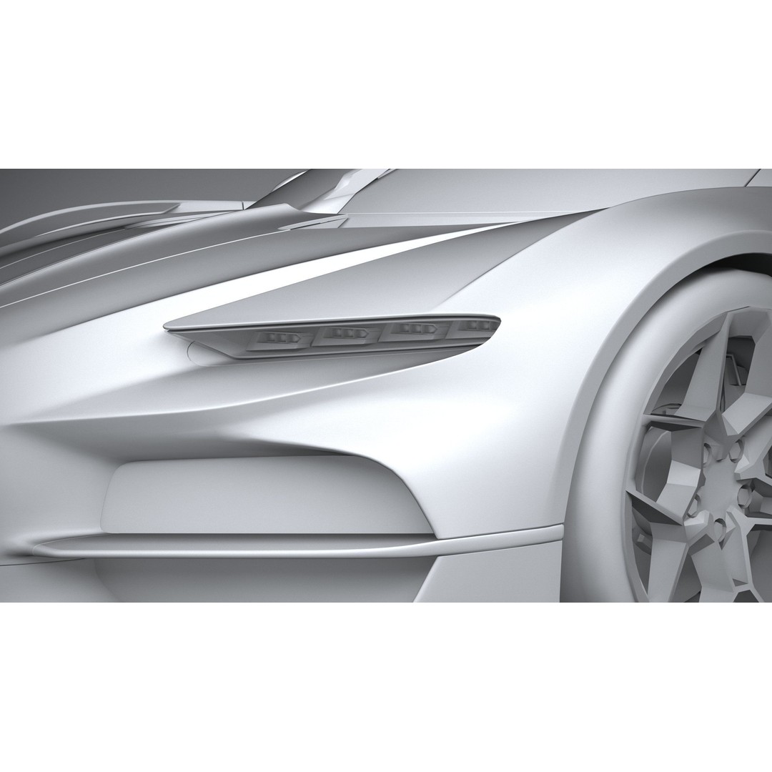 Bugatti Tourbillon 3D Model – Low Poly Game Asset, FBX, OBJ - View 25