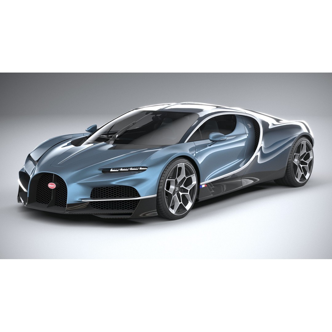 Bugatti Tourbillon 3D Model – Low Poly Game Asset, FBX, OBJ - View 3