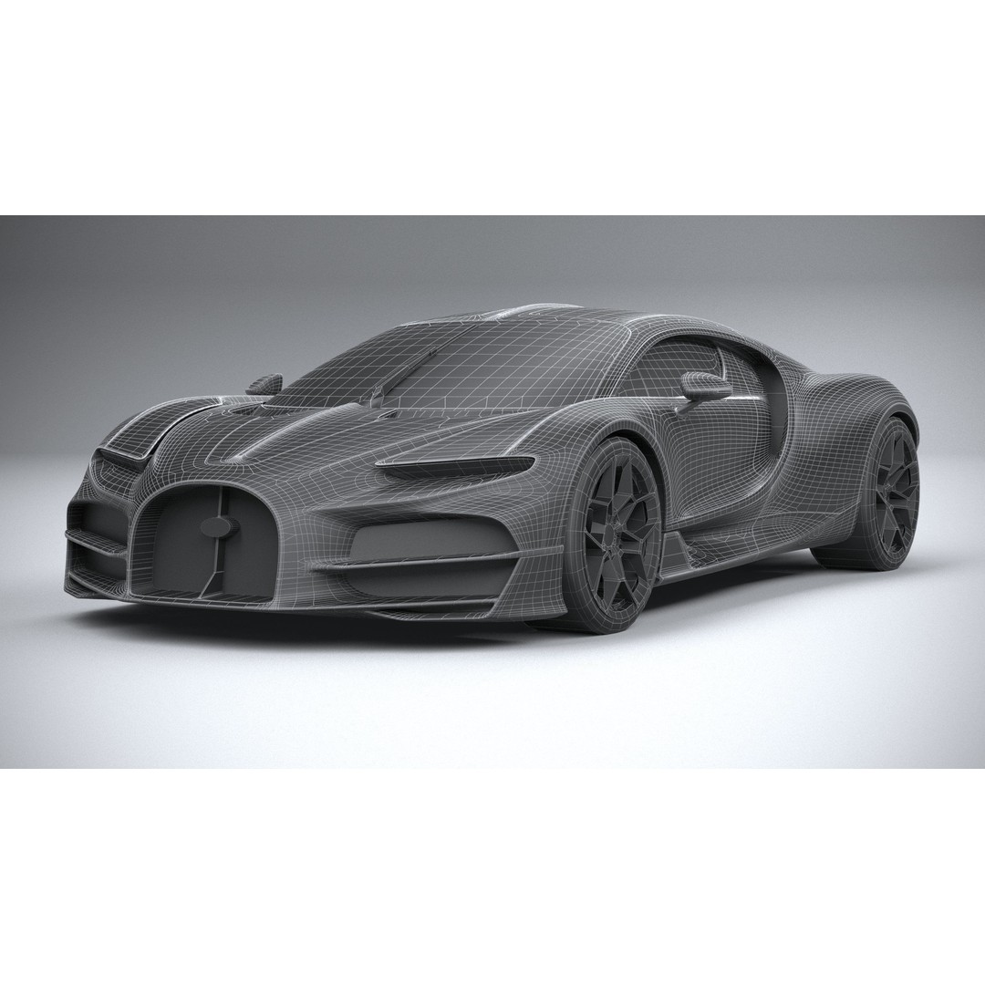 Bugatti Tourbillon 3D Model – Low Poly Game Asset, FBX, OBJ - View 32