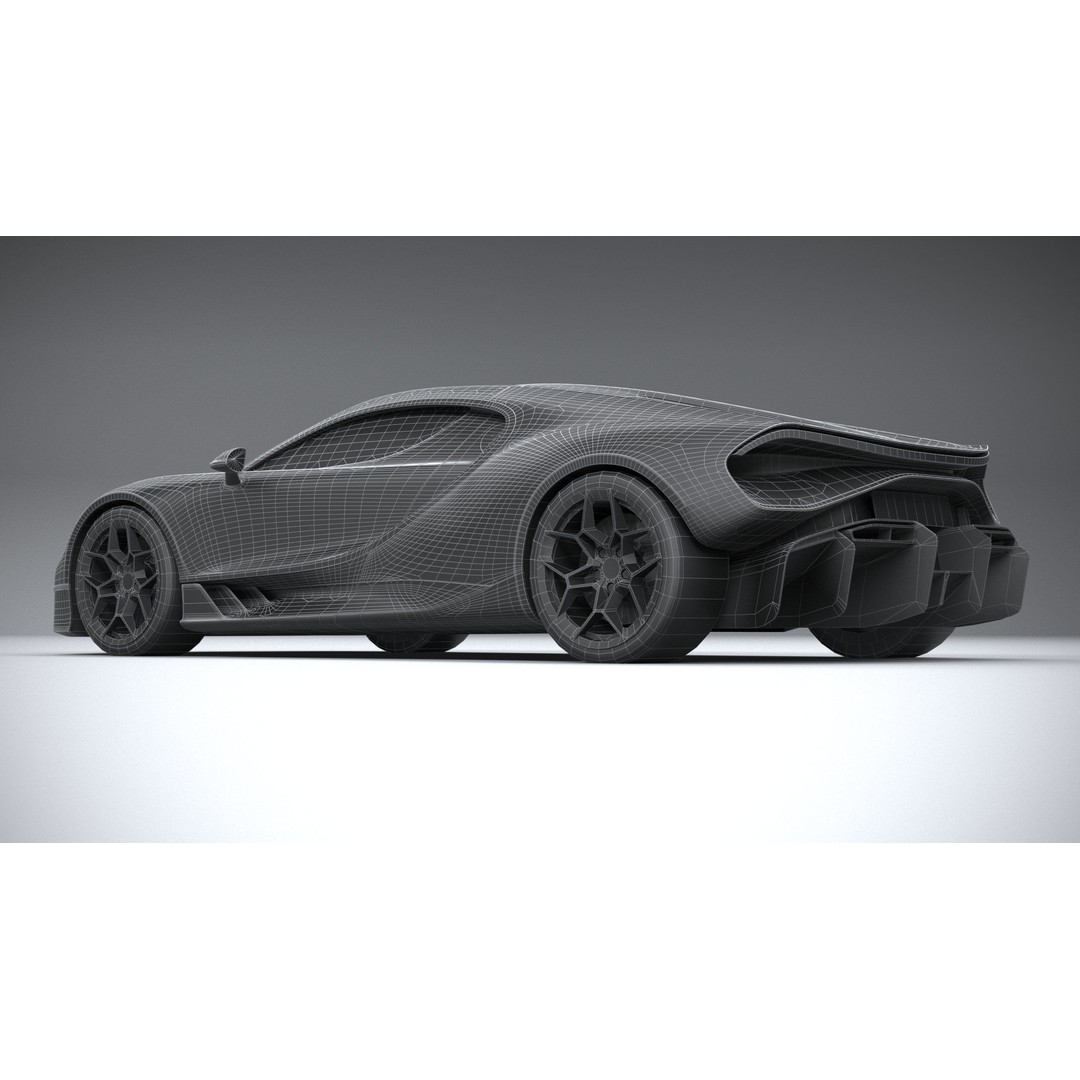 Bugatti Tourbillon 3D Model – Low Poly Game Asset, FBX, OBJ - View 33