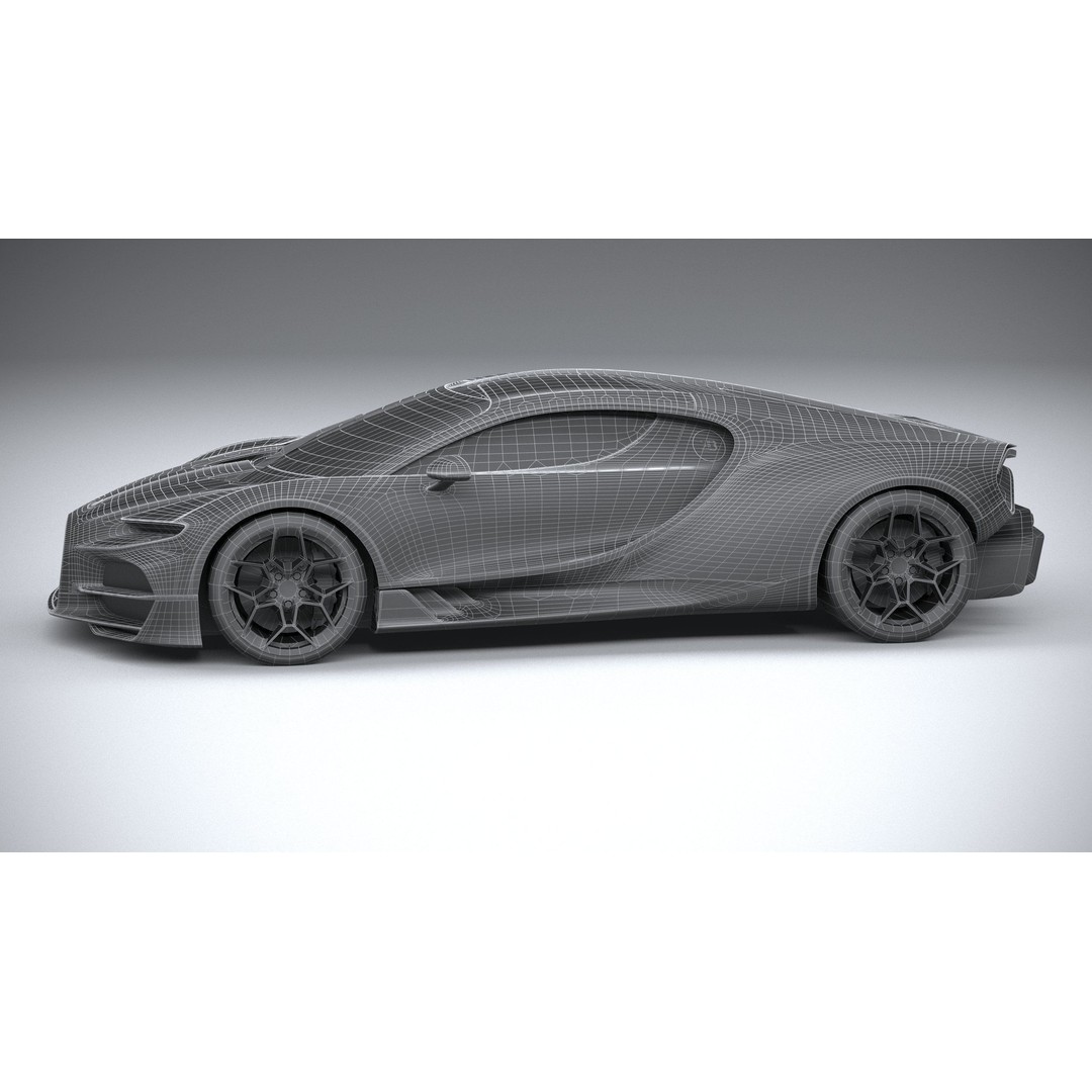 Bugatti Tourbillon 3D Model – Low Poly Game Asset, FBX, OBJ - View 34