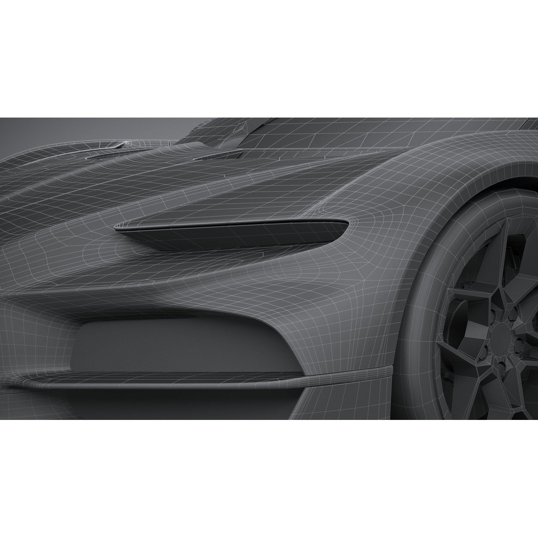 Bugatti Tourbillon 3D Model – Low Poly Game Asset, FBX, OBJ - View 35