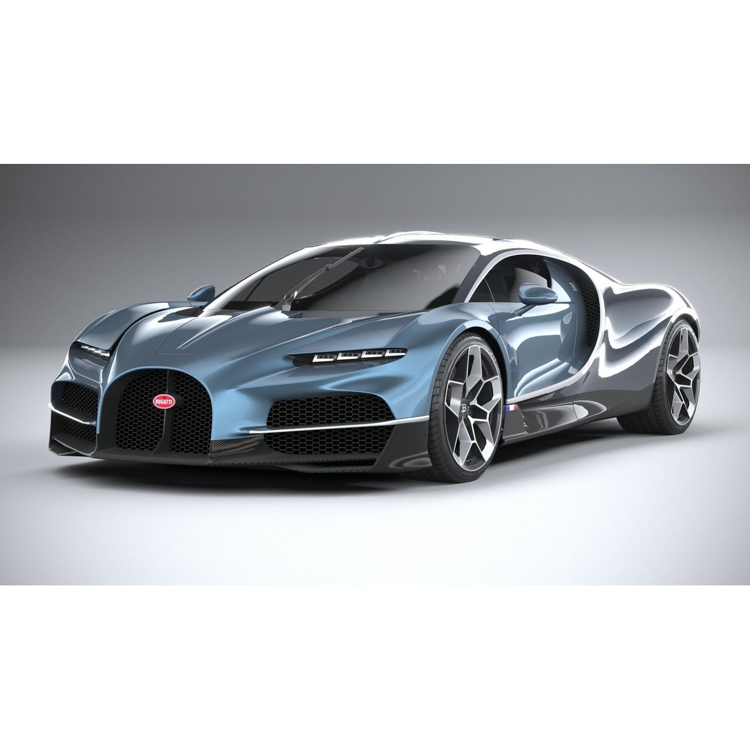 Bugatti Tourbillon 3D Model – Low Poly Game Asset, FBX, OBJ - View 4