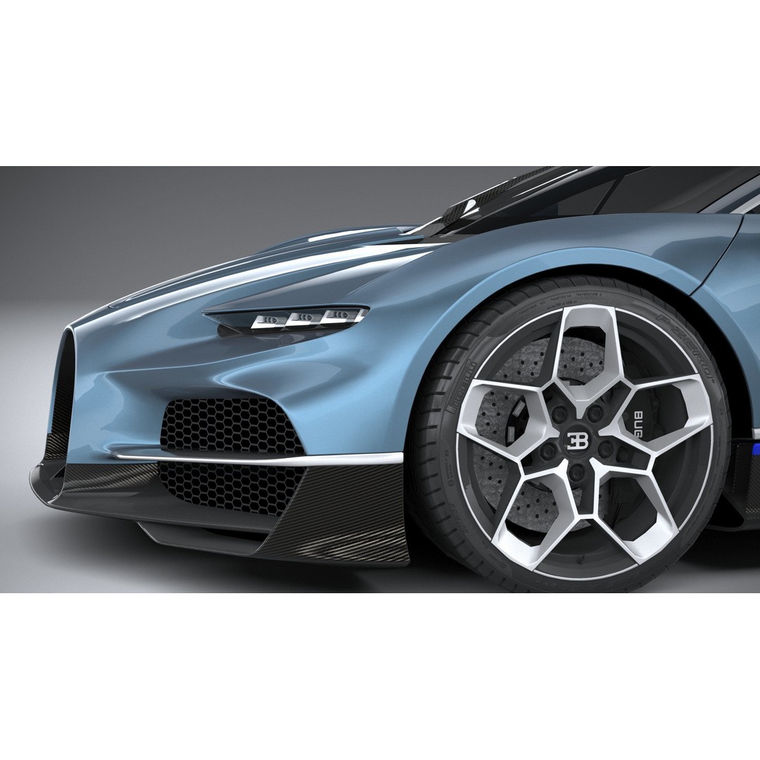 Bugatti Tourbillon 3D Model – Low Poly Game Asset, FBX, OBJ - View 5