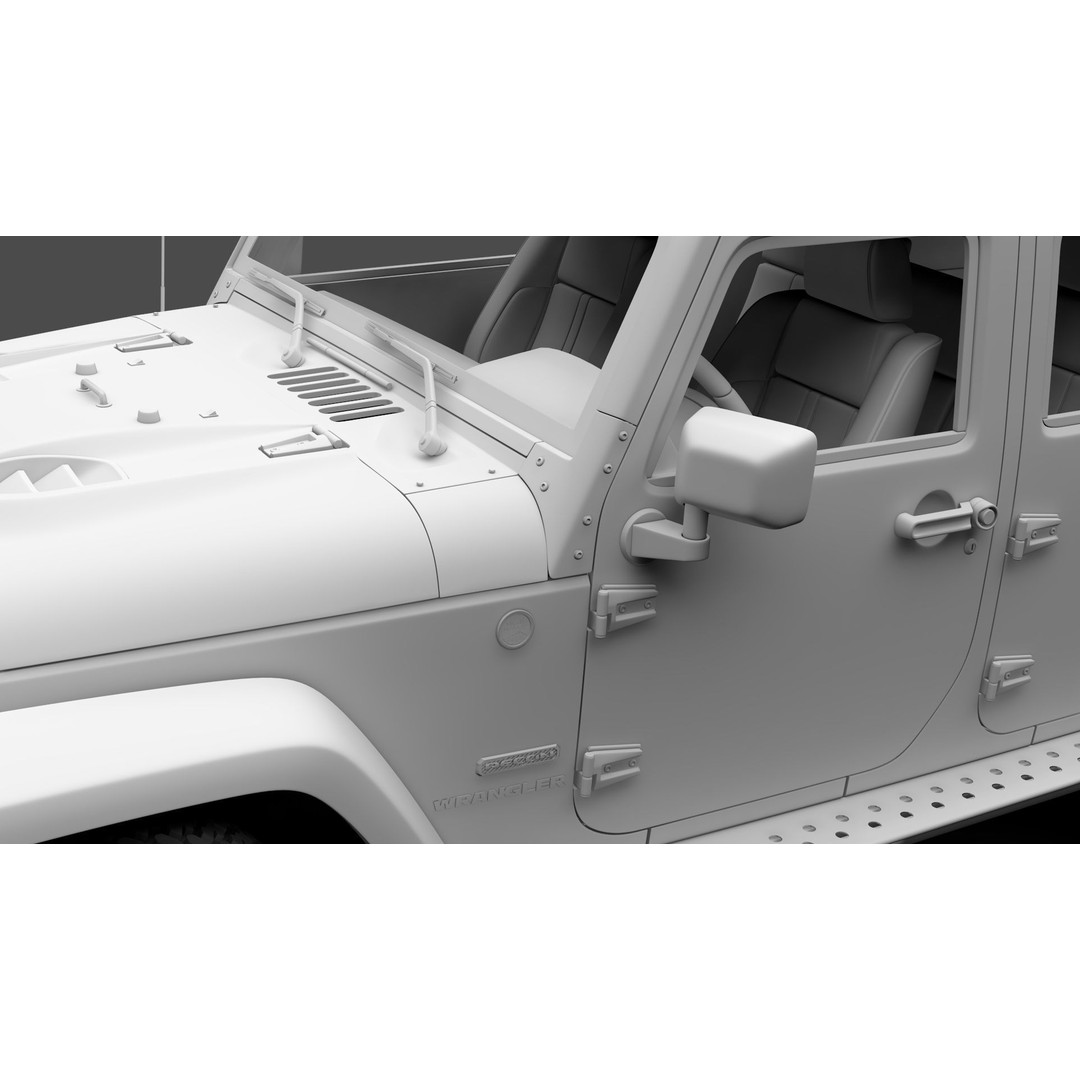 Jeep Wrangler Unlimited Rubicon Recon JK 2017 3D Model – High Poly Game Asset, FBX, OBJ
