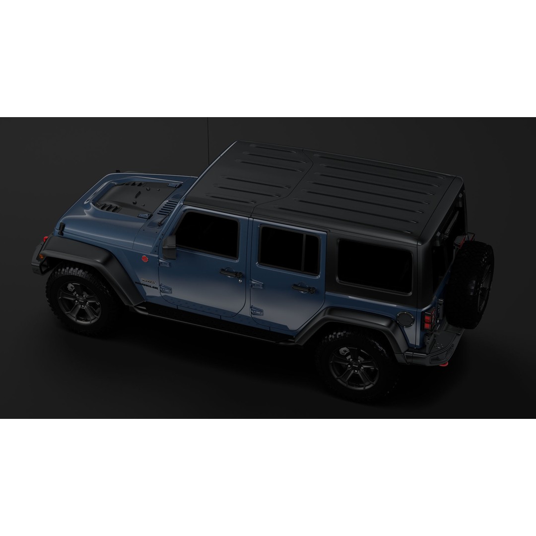 Jeep Wrangler Unlimited Rubicon Recon JK 2017 3D Model – High Poly Game Asset, FBX, OBJ - View 10
