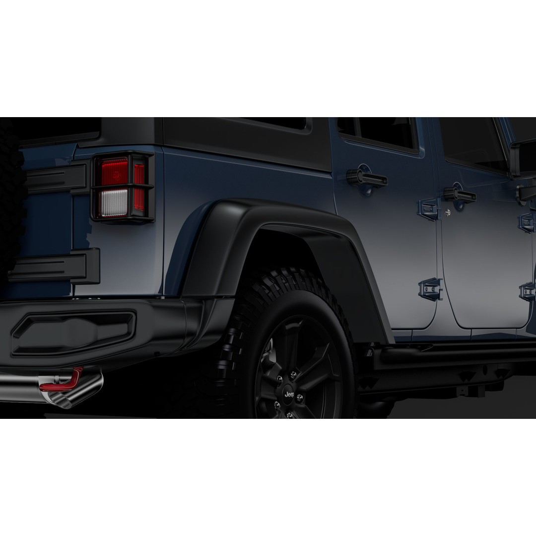 Jeep Wrangler Unlimited Rubicon Recon JK 2017 3D Model – High Poly Game Asset, FBX, OBJ - View 12