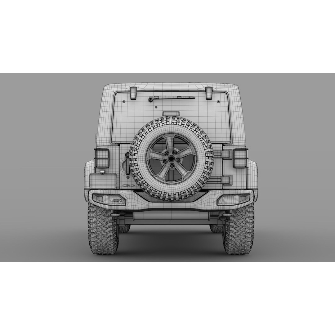 Jeep Wrangler Unlimited Rubicon Recon JK 2017 3D Model – High Poly Game Asset, FBX, OBJ - View 15