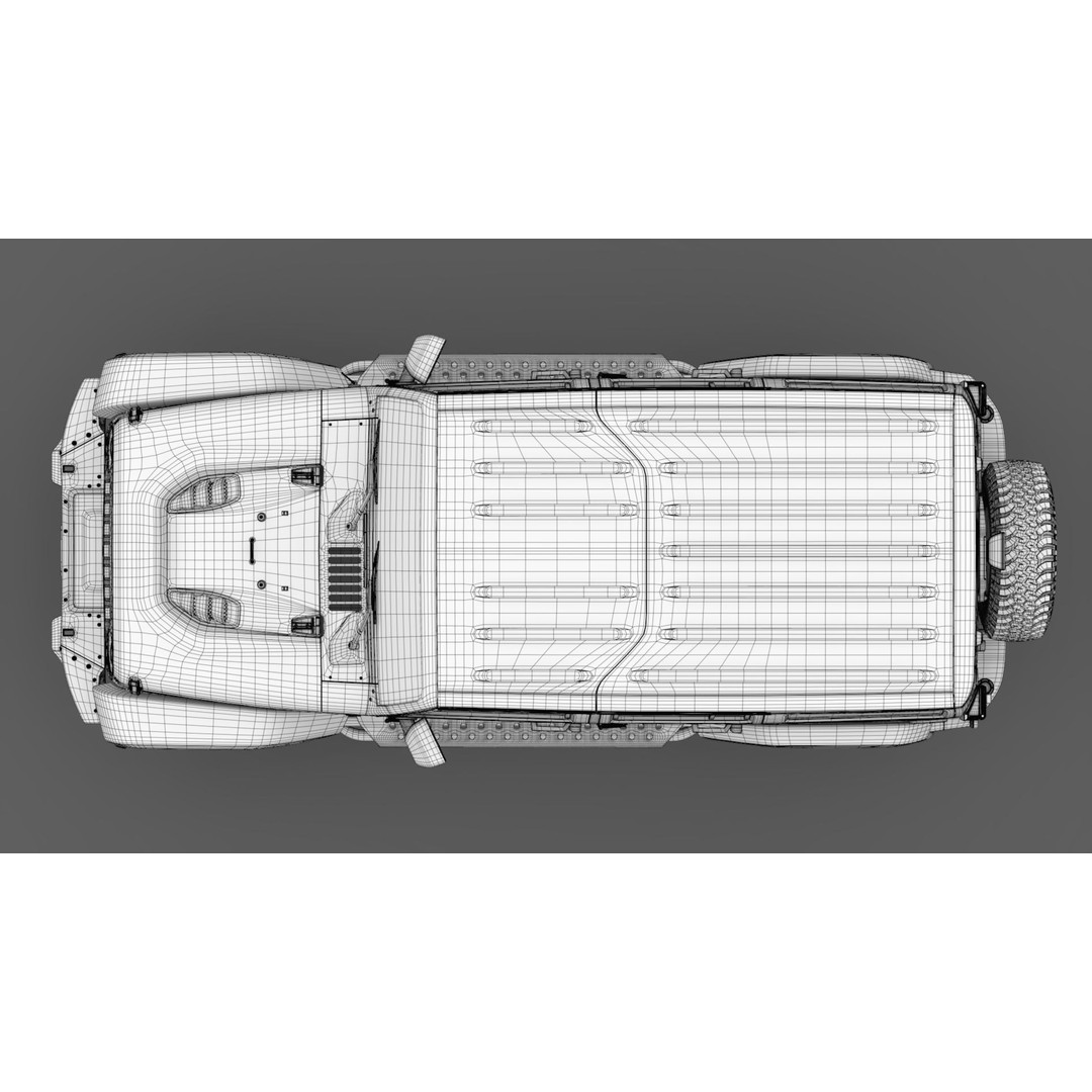Jeep Wrangler Unlimited Rubicon Recon JK 2017 3D Model – High Poly Game Asset, FBX, OBJ - View 18