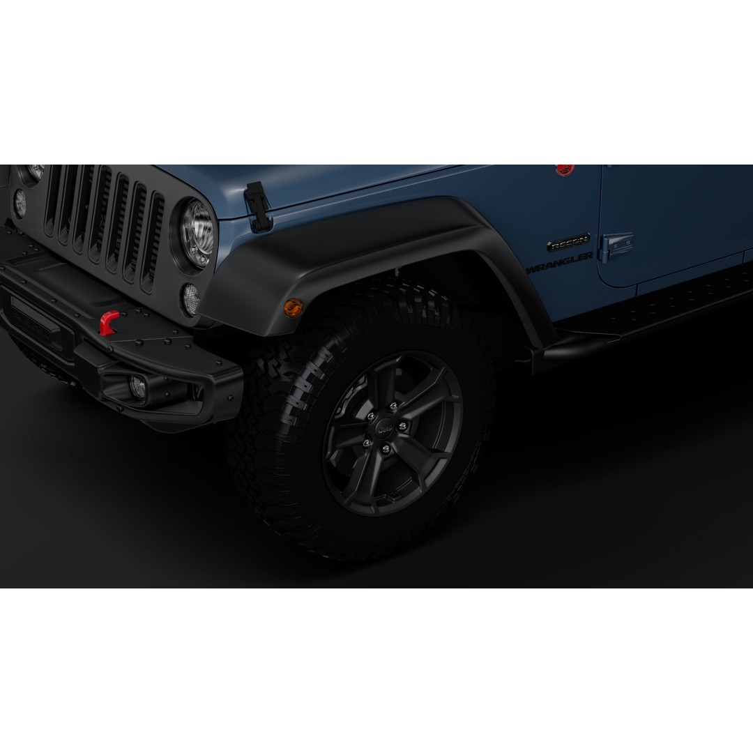 Jeep Wrangler Unlimited Rubicon Recon JK 2017 3D Model – High Poly Game Asset, FBX, OBJ - View 4
