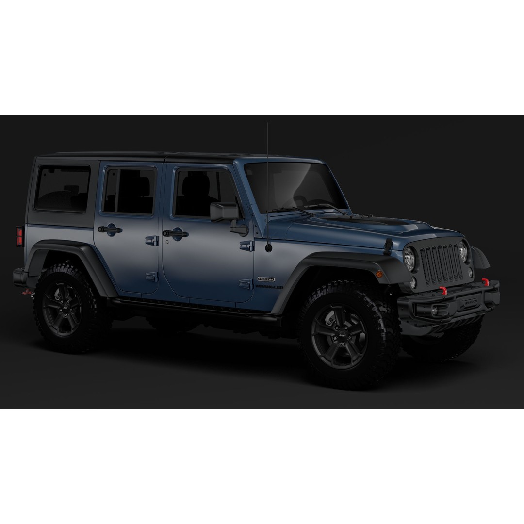 Jeep Wrangler Unlimited Rubicon Recon JK 2017 3D Model – High Poly Game Asset, FBX, OBJ - View 5