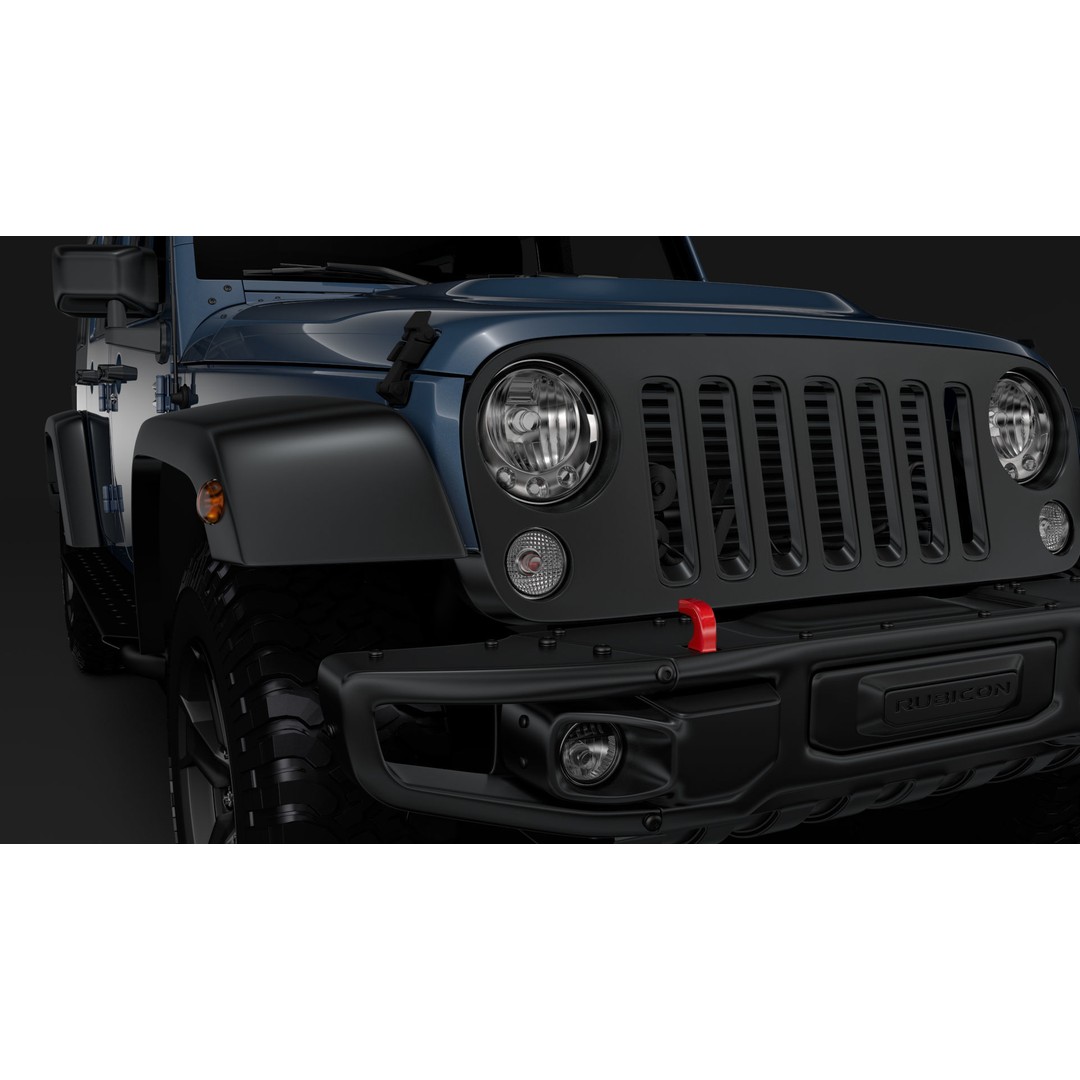 Jeep Wrangler Unlimited Rubicon Recon JK 2017 3D Model – High Poly Game Asset, FBX, OBJ - View 9