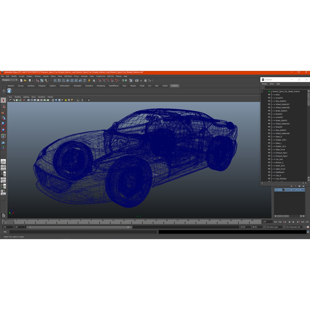 Generic Sport Car 3D Model – High Quality PBR Asset, FBX, OBJ