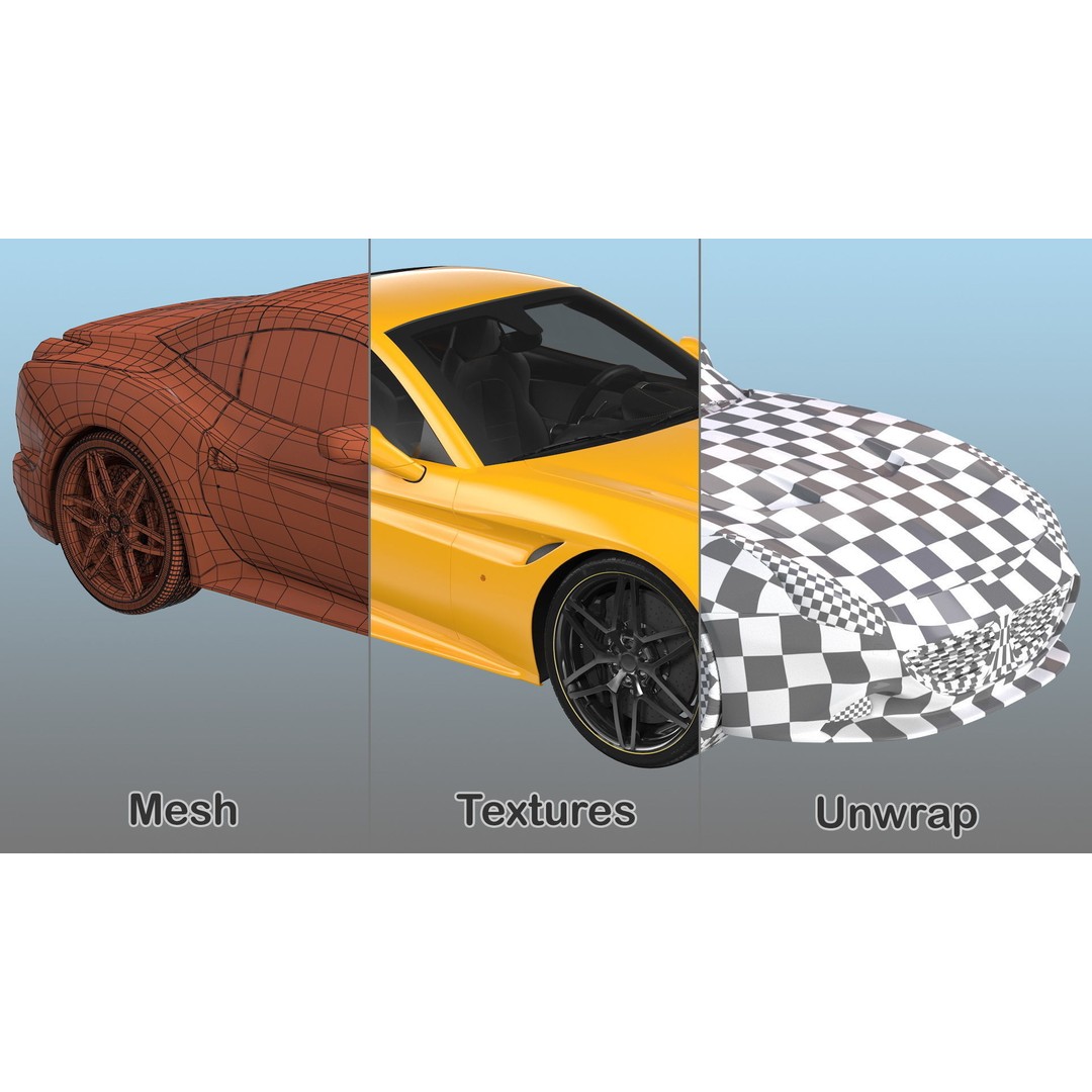 Generic Sport Car 3D Model – High Quality PBR Asset, FBX, OBJ - View 19
