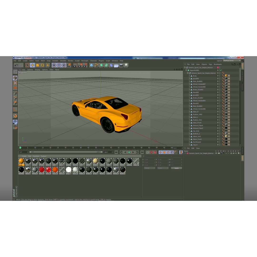 Generic Sport Car 3D Model – High Quality PBR Asset, FBX, OBJ - View 30