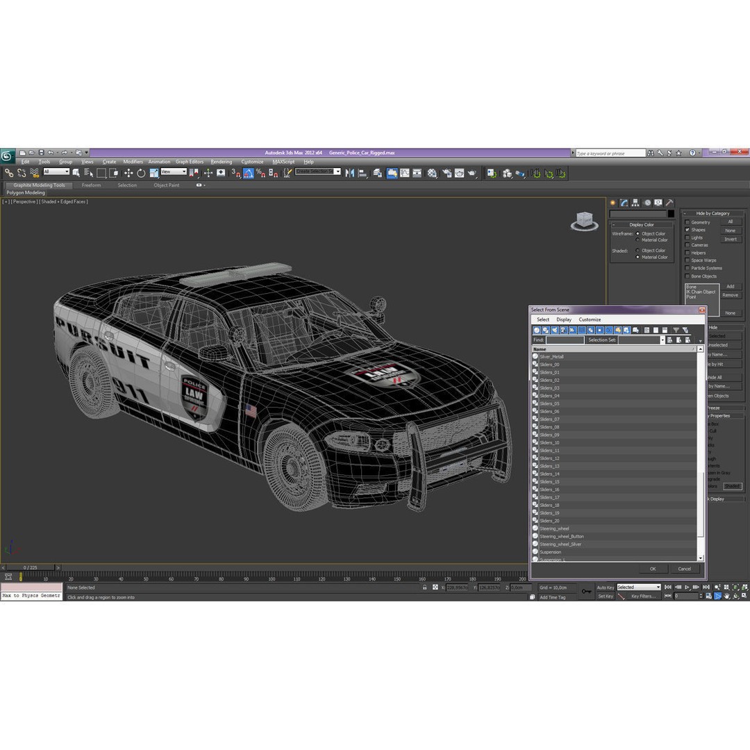 Generic Police Car 3D Model – High Quality Photoreal Asset, FBX, OBJ - View 10