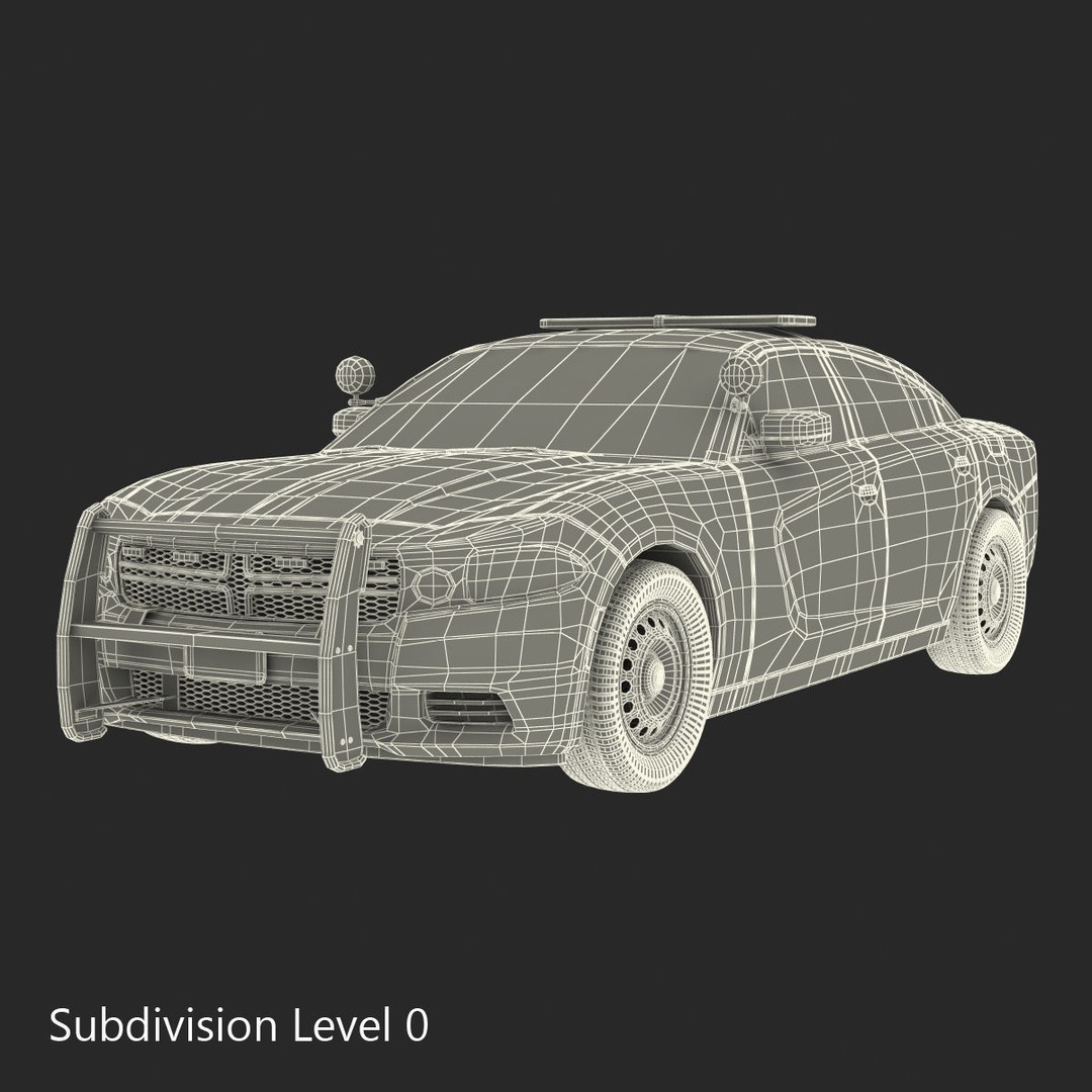 Generic Police Car 3D Model – High Quality Photoreal Asset, FBX, OBJ - View 11