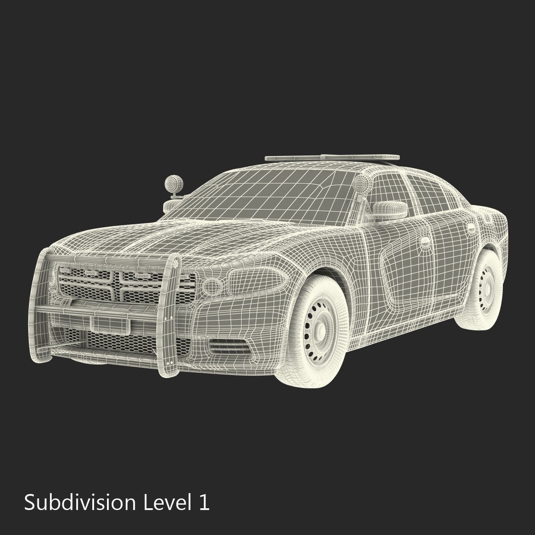 Generic Police Car 3D Model – High Quality Photoreal Asset, FBX, OBJ - View 12