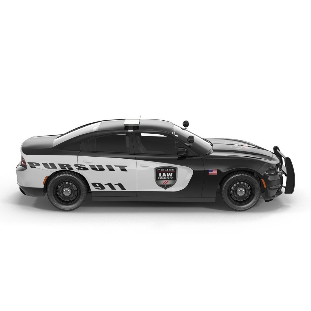 Generic Police Car 3D Model – High Quality Photoreal Asset, FBX, OBJ - View 17