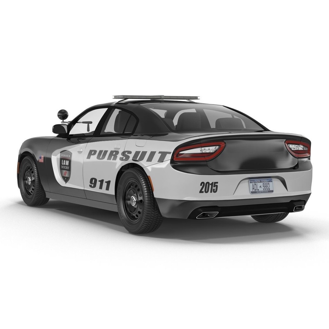 Generic Police Car 3D Model – High Quality Photoreal Asset, FBX, OBJ - View 20