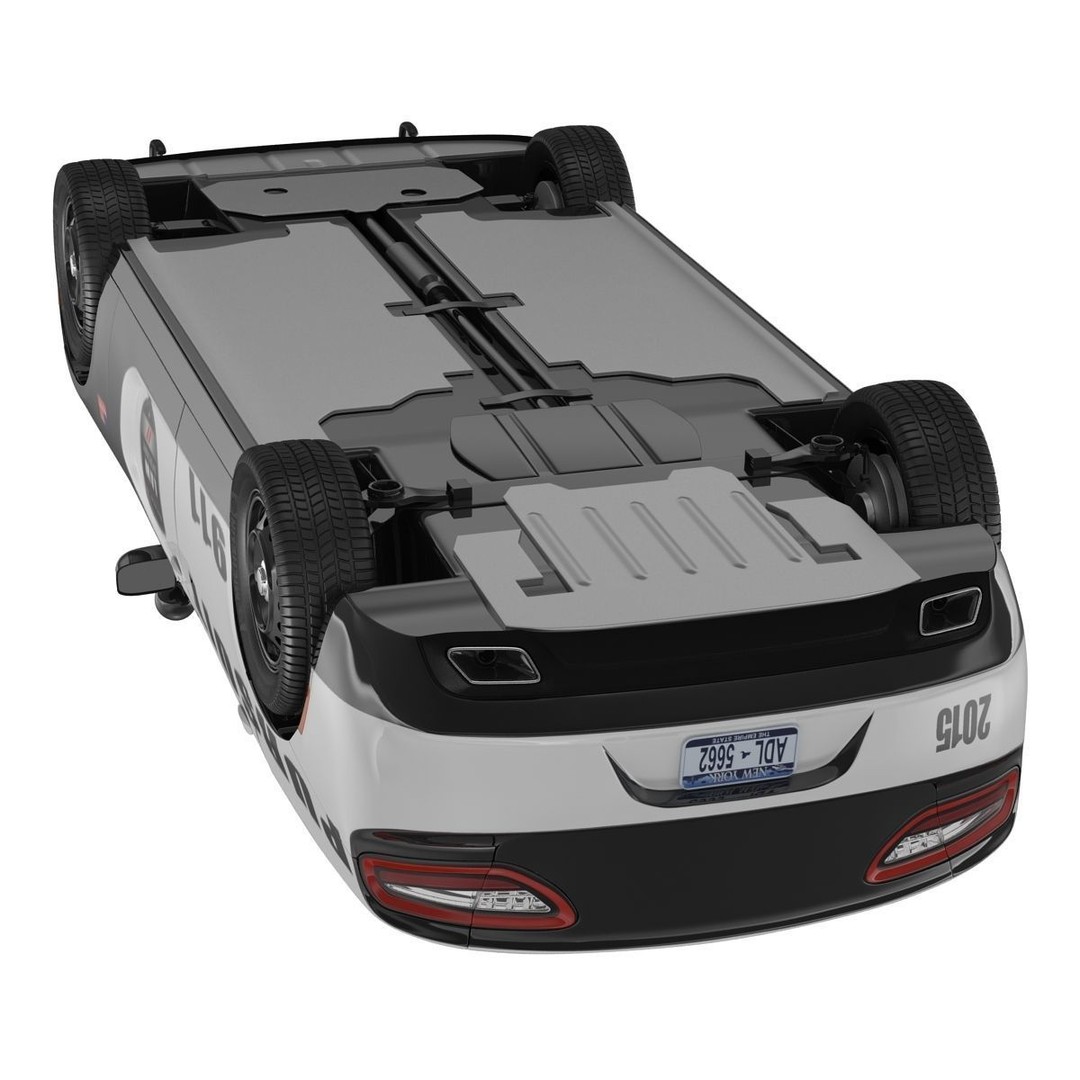 Generic Police Car 3D Model – High Quality Photoreal Asset, FBX, OBJ - View 23