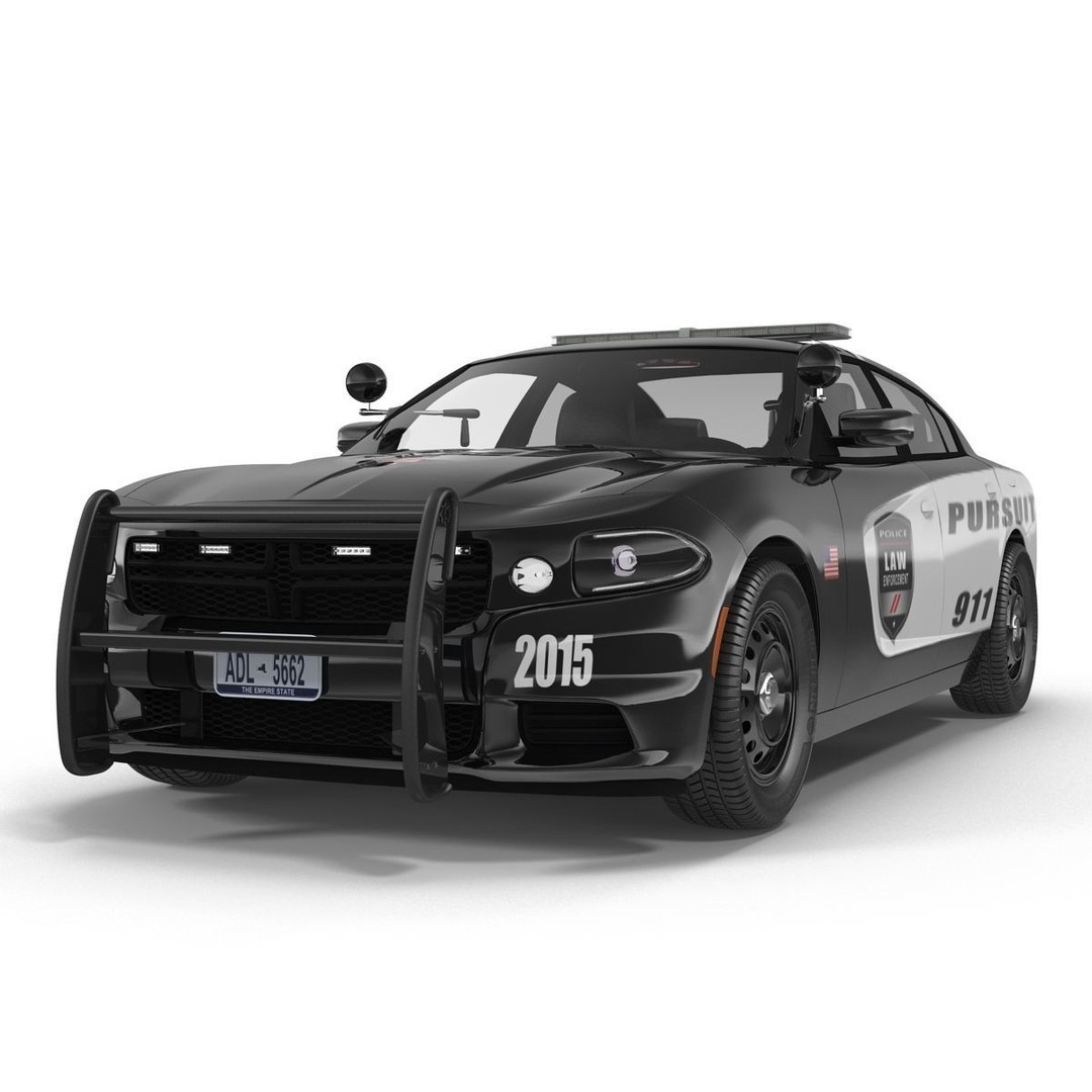 Generic Police Car 3D Model – High Quality Photoreal Asset, FBX, OBJ - View 24