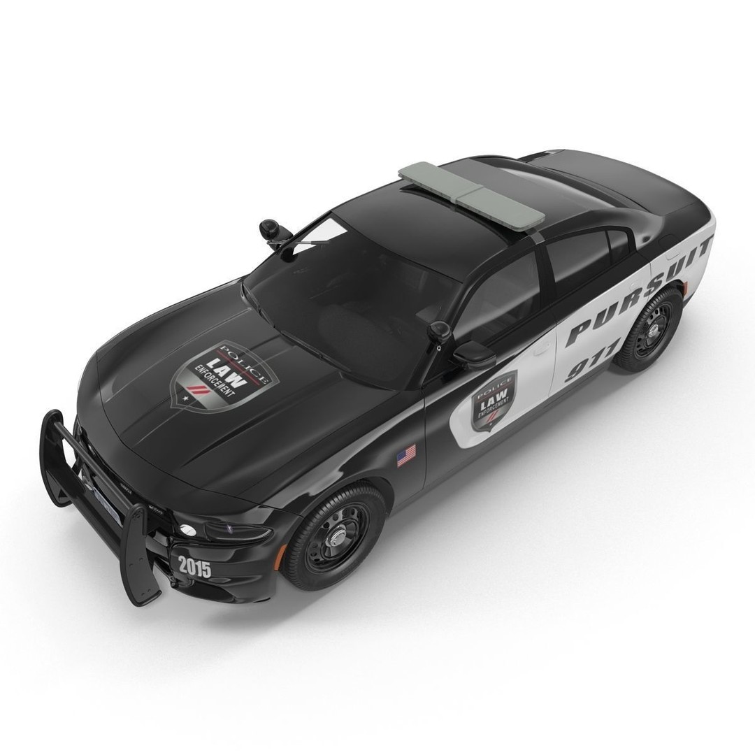 Generic Police Car 3D Model – High Quality Photoreal Asset, FBX, OBJ - View 25