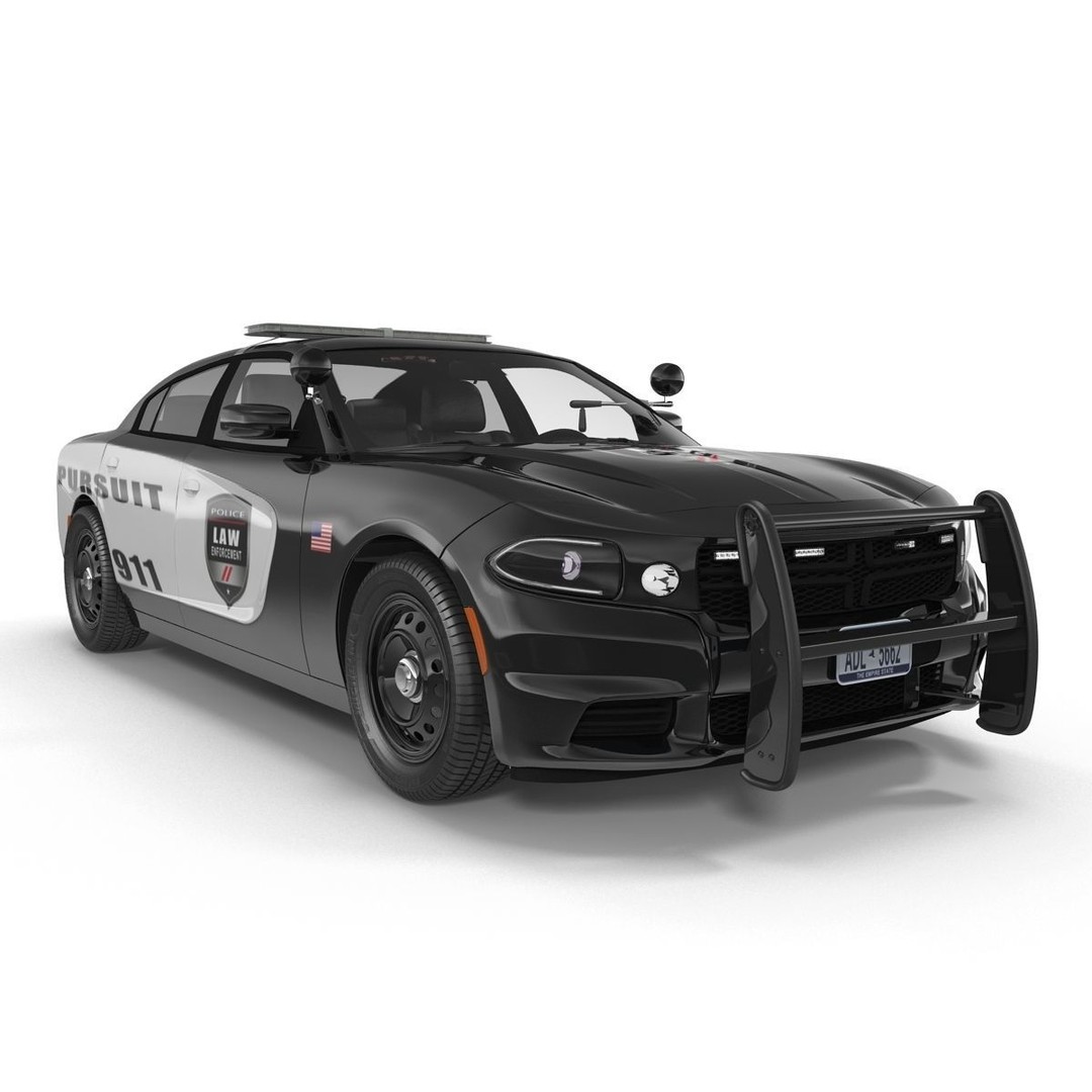 Generic Police Car 3D Model – High Quality Photoreal Asset, FBX, OBJ - View 27