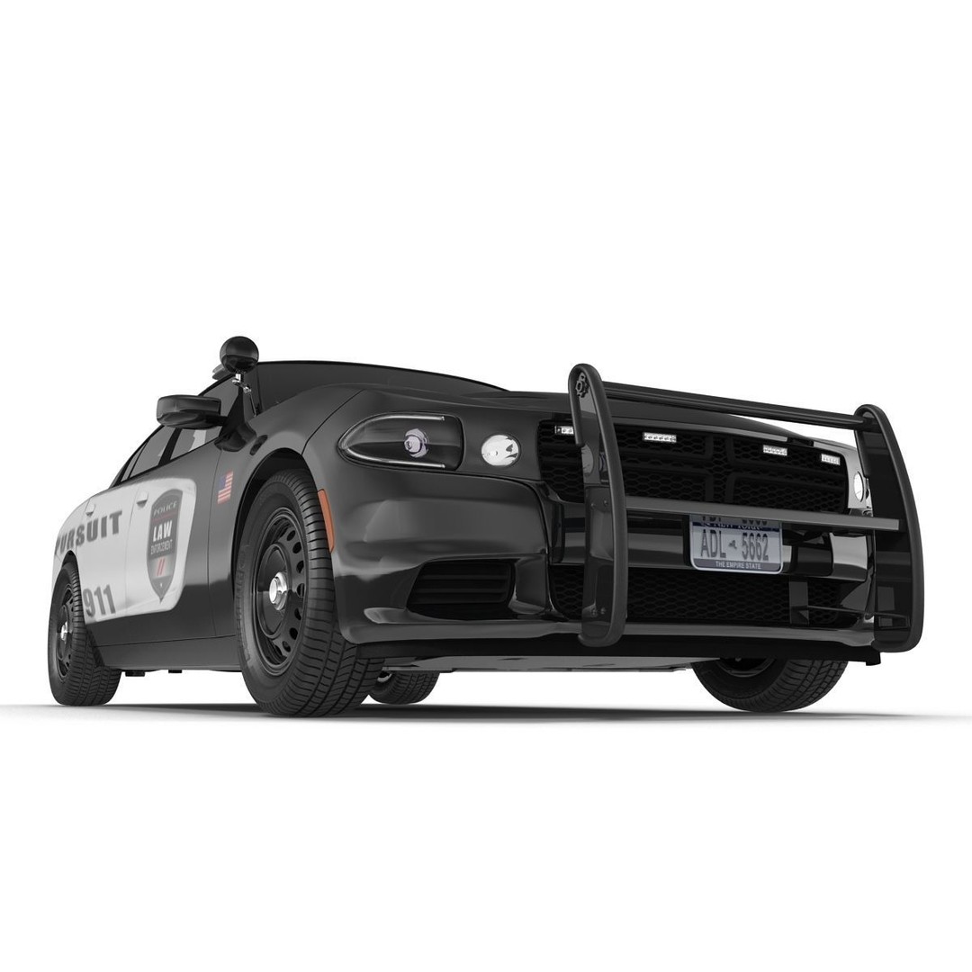Generic Police Car 3D Model – High Quality Photoreal Asset, FBX, OBJ - View 29