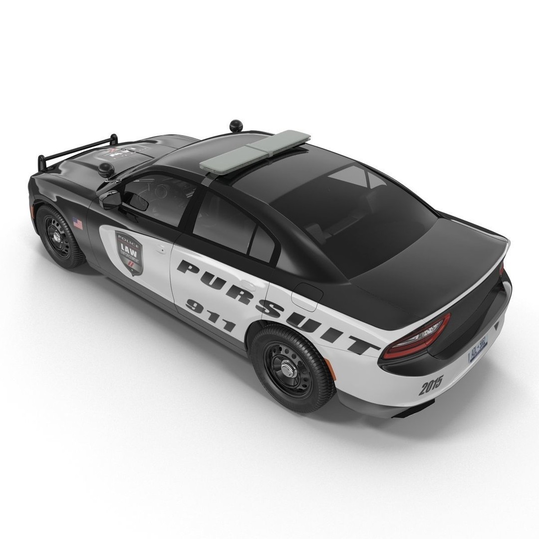 Generic Police Car 3D Model – High Quality Photoreal Asset, FBX, OBJ - View 30