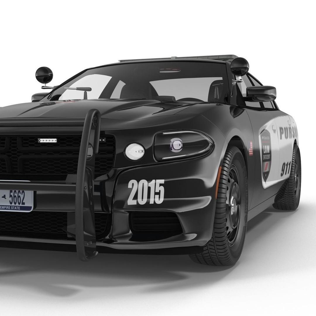 Generic Police Car 3D Model – High Quality Photoreal Asset, FBX, OBJ - View 32