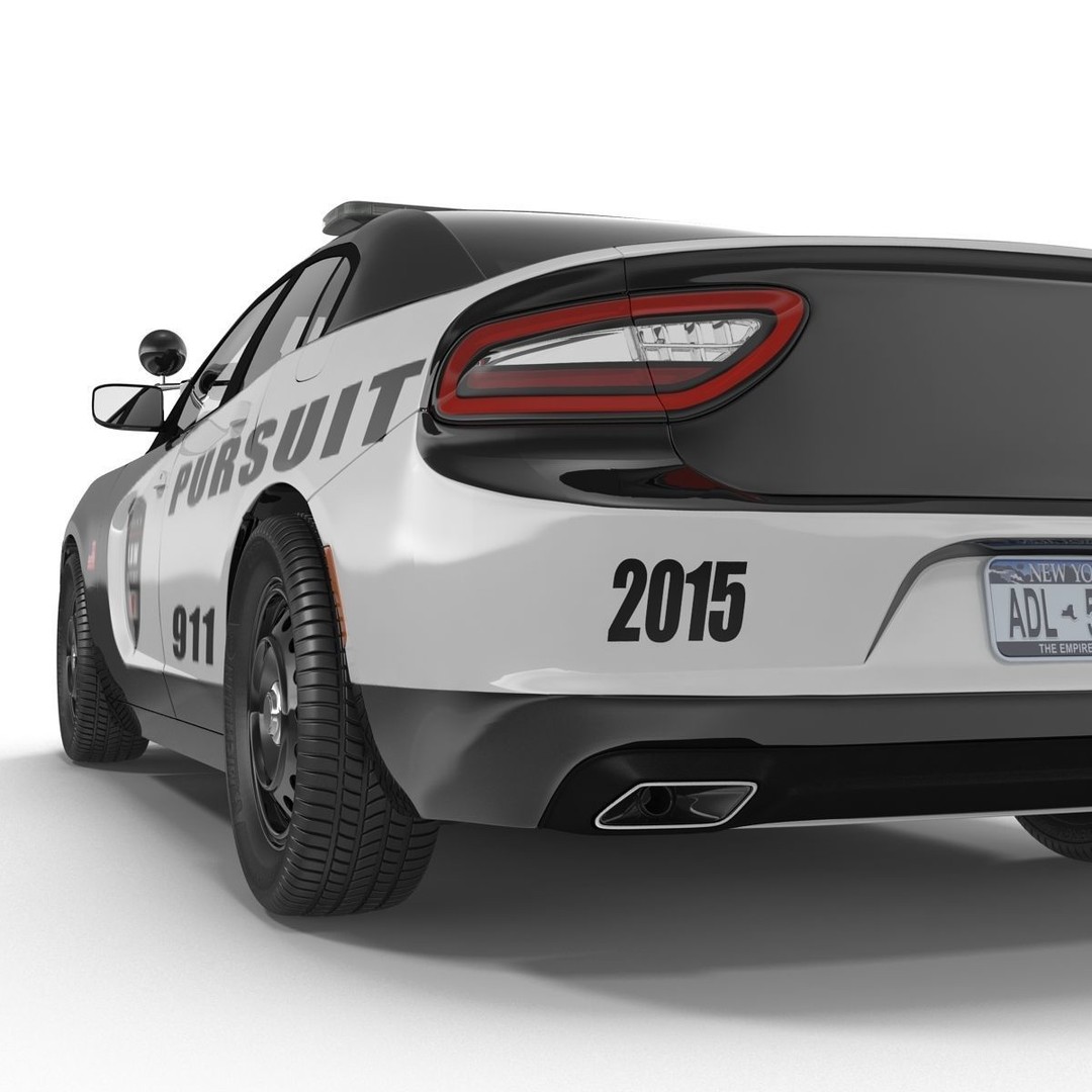 Generic Police Car 3D Model – High Quality Photoreal Asset, FBX, OBJ - View 33