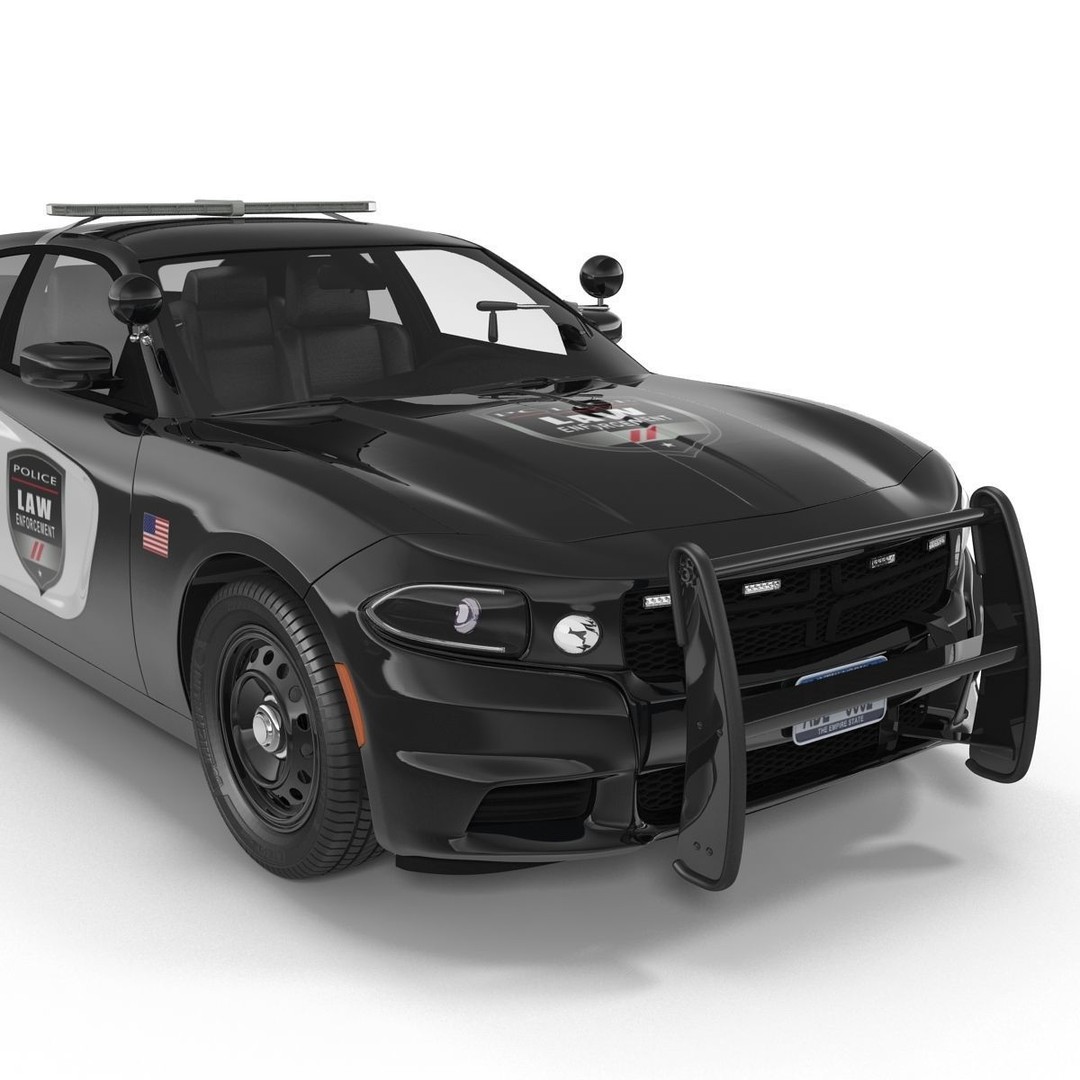 Generic Police Car 3D Model – High Quality Photoreal Asset, FBX, OBJ - View 34